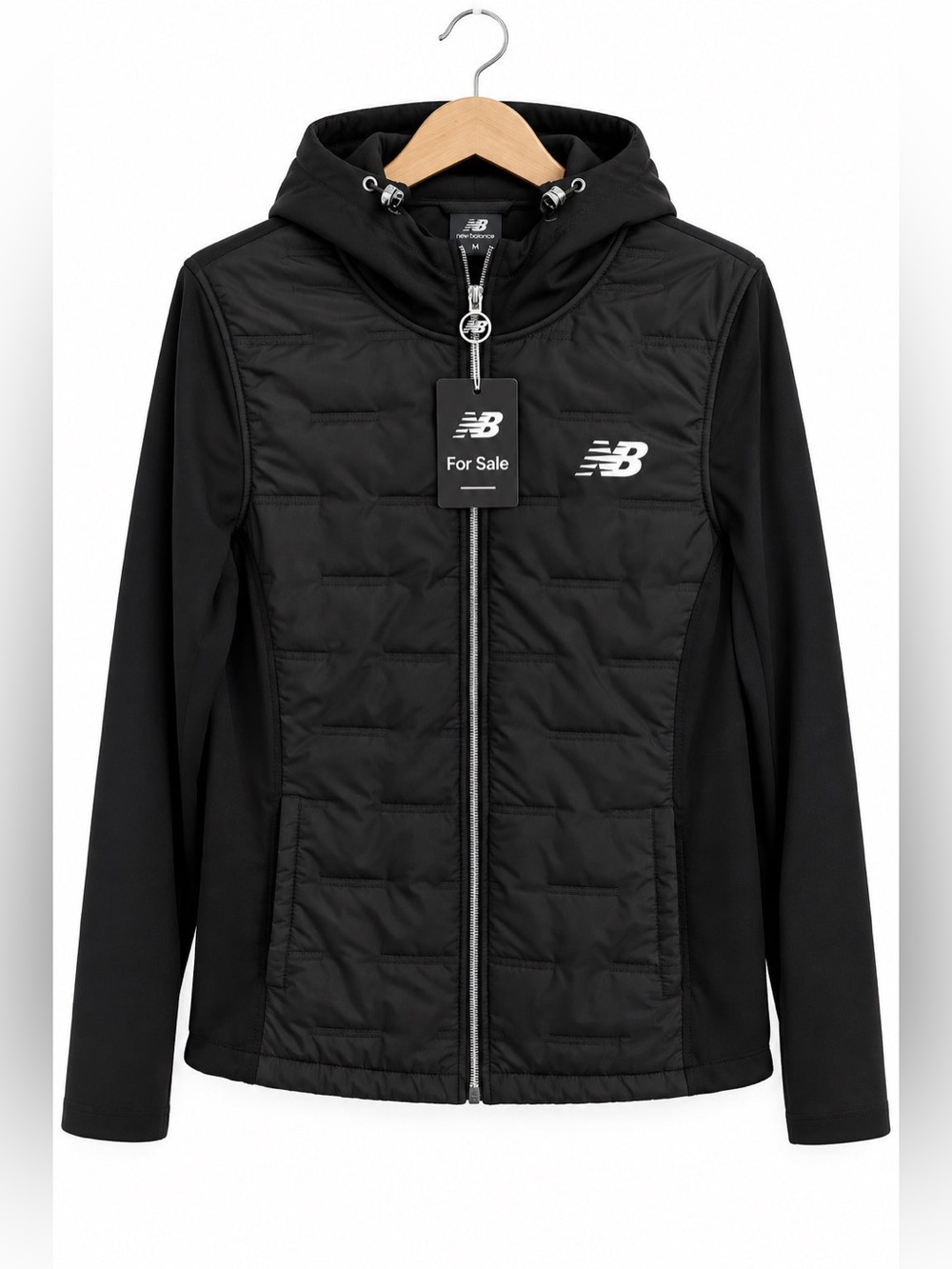 New Balance Women’s Black Quilted Hooded Active Jacket